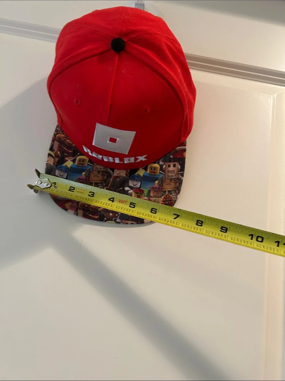 Roblox Gamer Logo Red Snapback Hat with vibrant multiple character Brim size OS